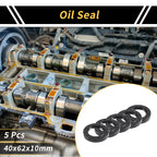 Set of 5 Oil Seal Rotary Shaft Seal NBR Rubber 40x62x10mm