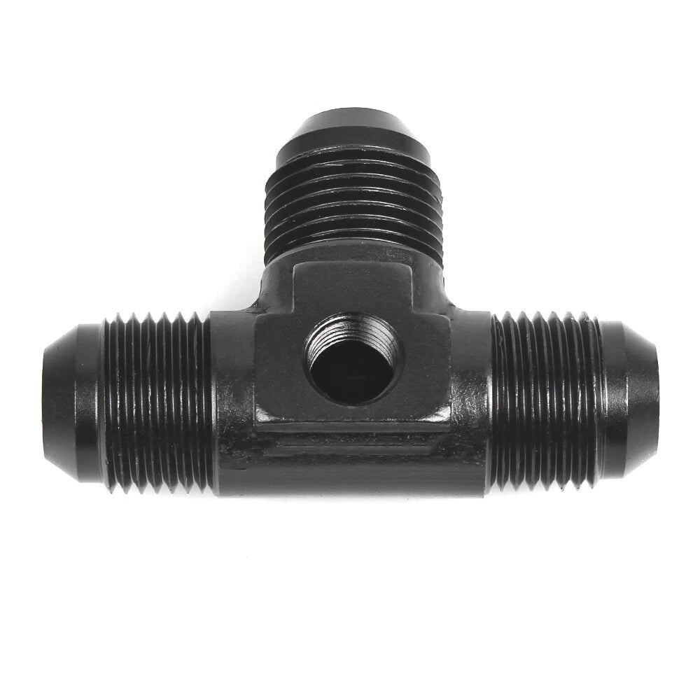 3-Way Tee Hose Fitting Adapter AN6/8/10 Female to 2x AN Male Black