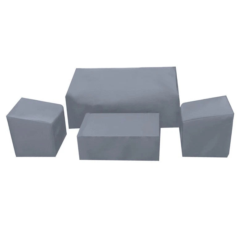 4X 210D Gray Outdoor Furniture Cover Kit for Garden Sofa (Dustproof)