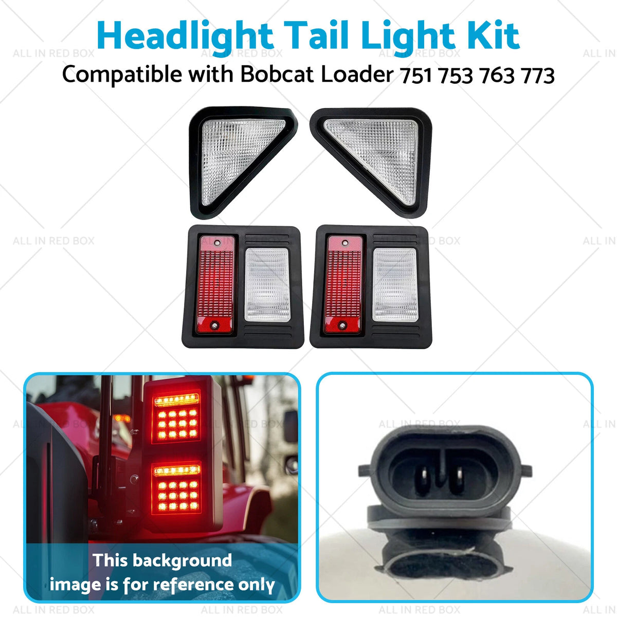 Headlight Tail Light Kit for Bobcat Loader 751 753 763 773 863 (6674400)