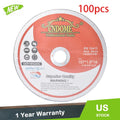 Set of 100 Cut Off Wheels for Metal & Stainless Steel (4"x.040"x5/8")