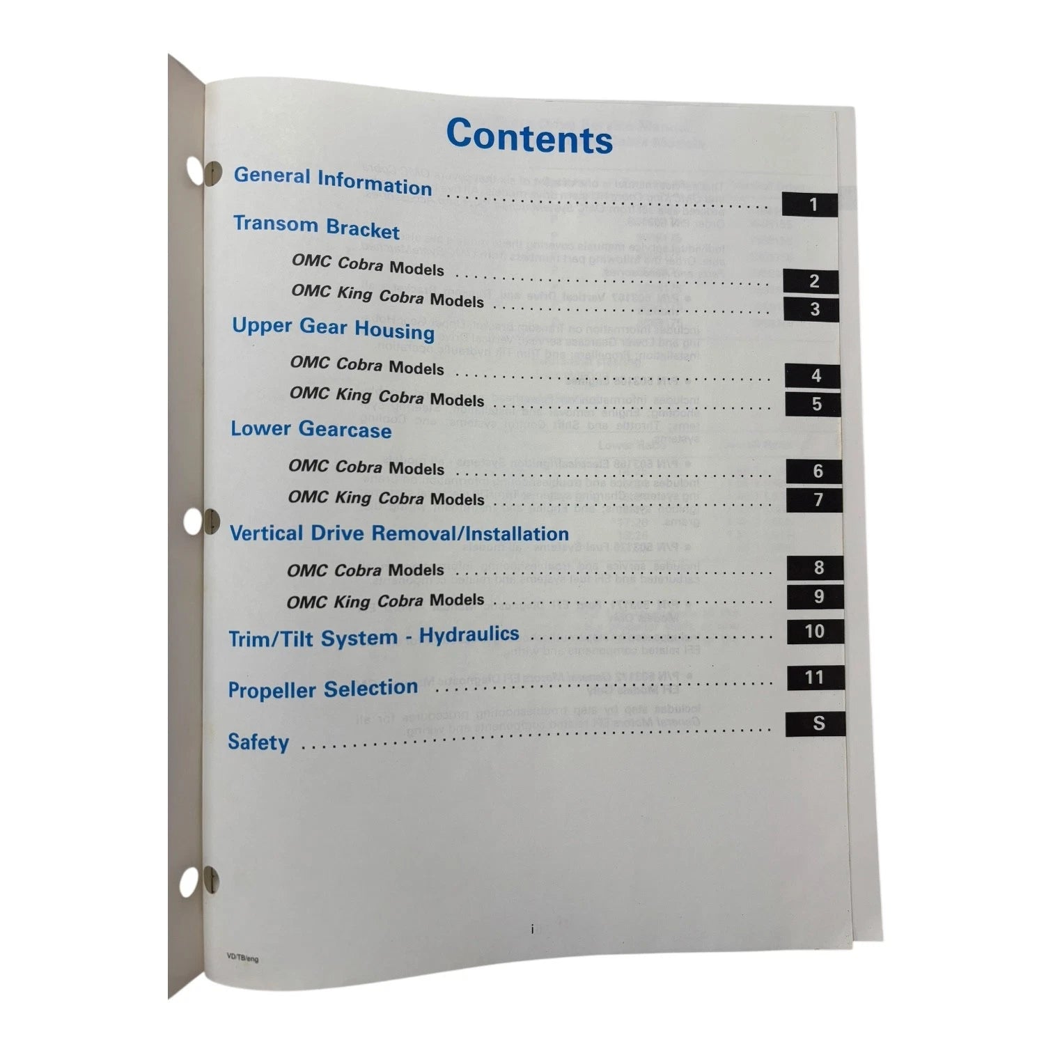 OMC Cobra Stern Drives Service Manual for Cobra (503167)