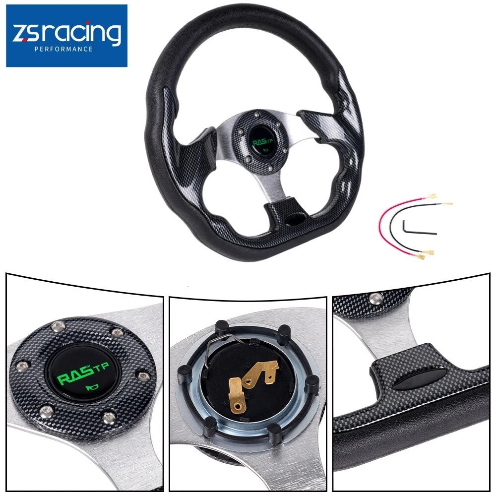 320mm 3 Spoke Steering Wheel with PVC Grip for Universal Marine