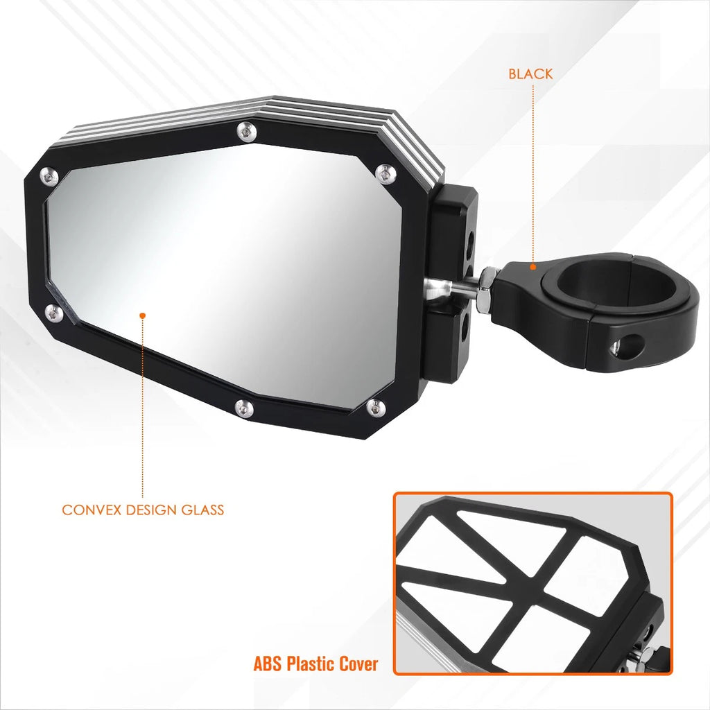 Universal UTV Side Mirrors for Roll Cage Bar Mount (Fits Most Models)