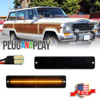 Smoked LED Front Side Marker Lights for Jeep CJ5 CJ6 CJ7 CJ8 SJ Wagoneer (1972–1986)