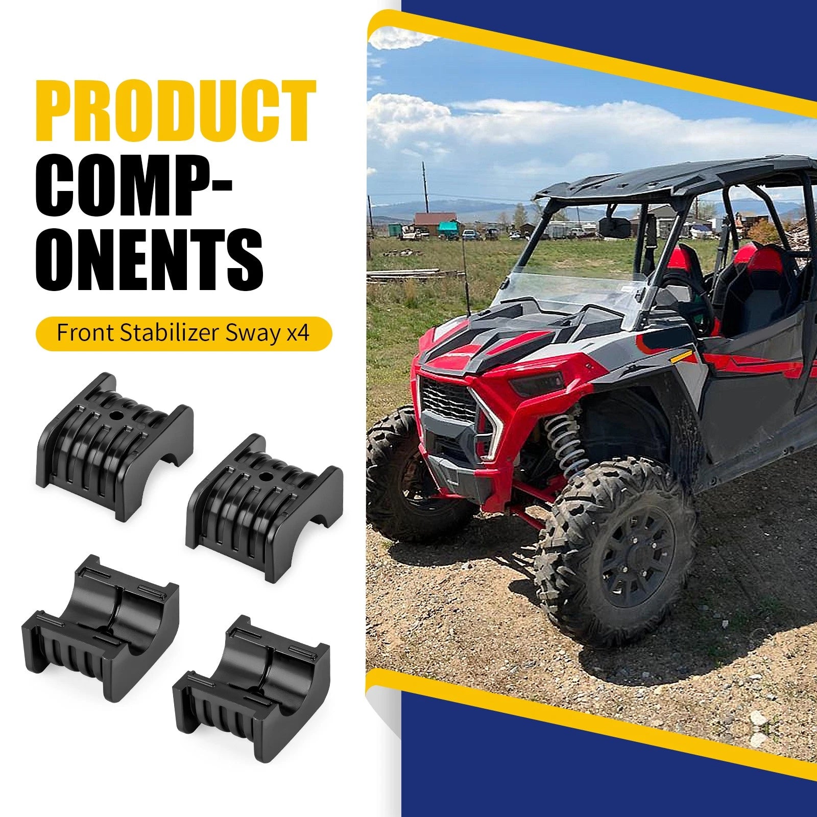 Front Stabilizer Sway Bar Bushing for Polaris RZR XP 1000 (2015-2019)