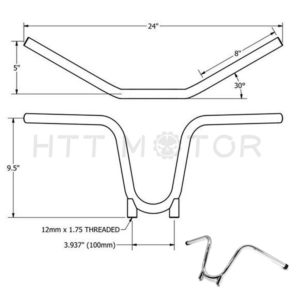 7/8" 22mm Bootlegger Handlebar for Yamaha TX650 (1970–1973)