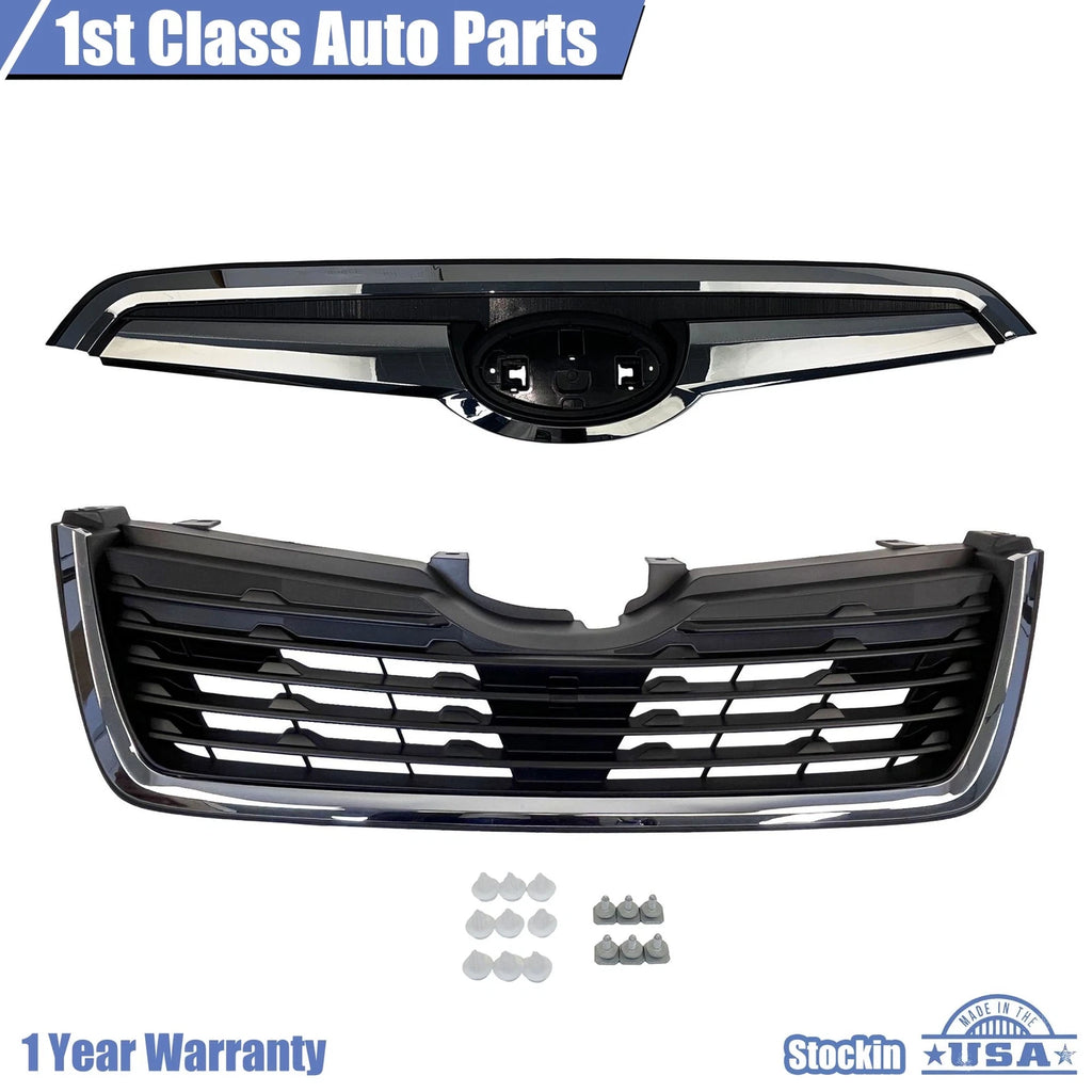 Matte Black Grille Assembly with Chrome Trim for Subaru Forester (2019–2021)