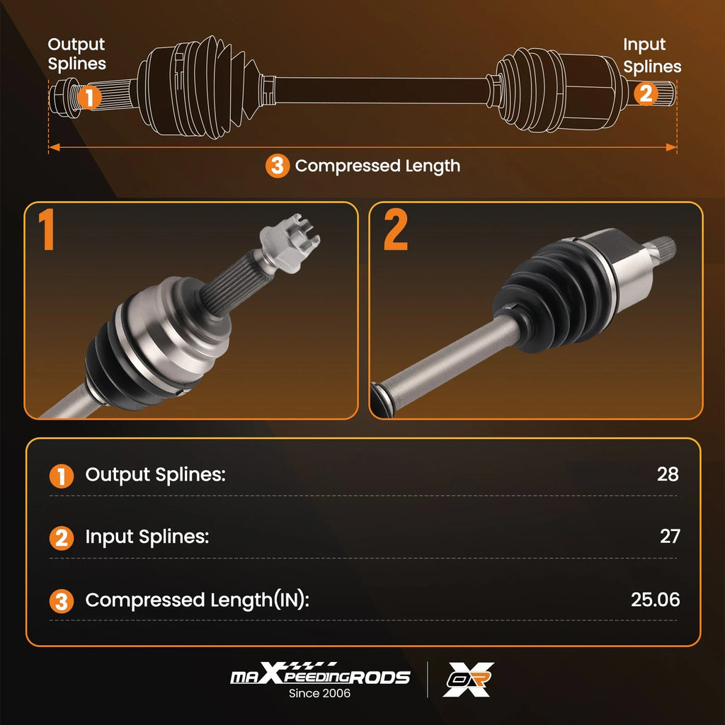 Front Left CV Axle for Jeep Compass Patriot (2007-2017) Dodge Caliber (2007-2012)
