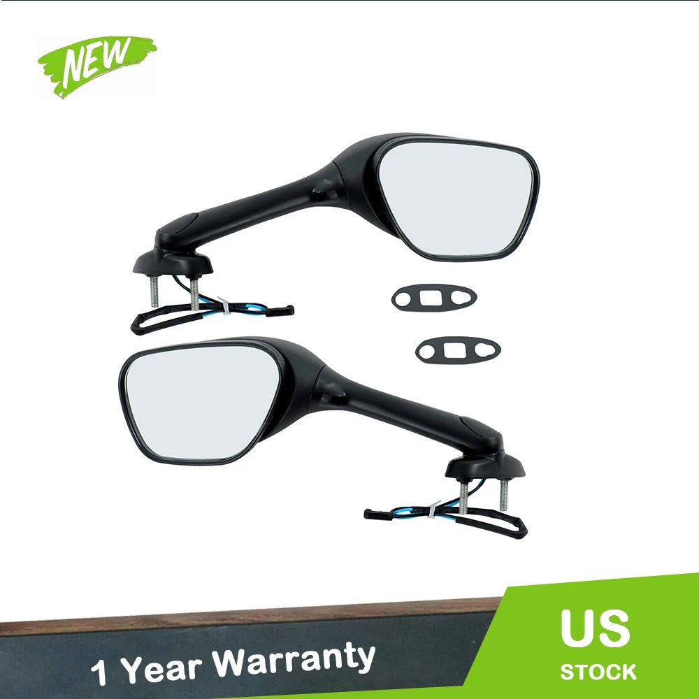 Black Mirrors with Smoke Turn Signals for Suzuki GSXR 600 750 1000 (2005–2015)