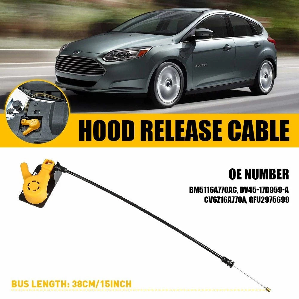 Hood Latch Lock Release Control Cable for Ford Focus (2012–2018) CV6Z16A770A