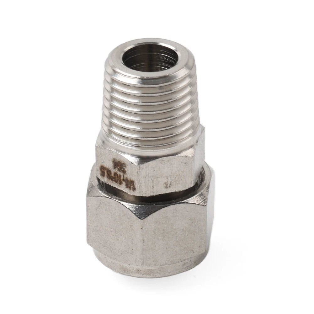 Compression Tube Fitting 1/4 PT Male Thread x 10mm OD Tube 304 Stainless Steel