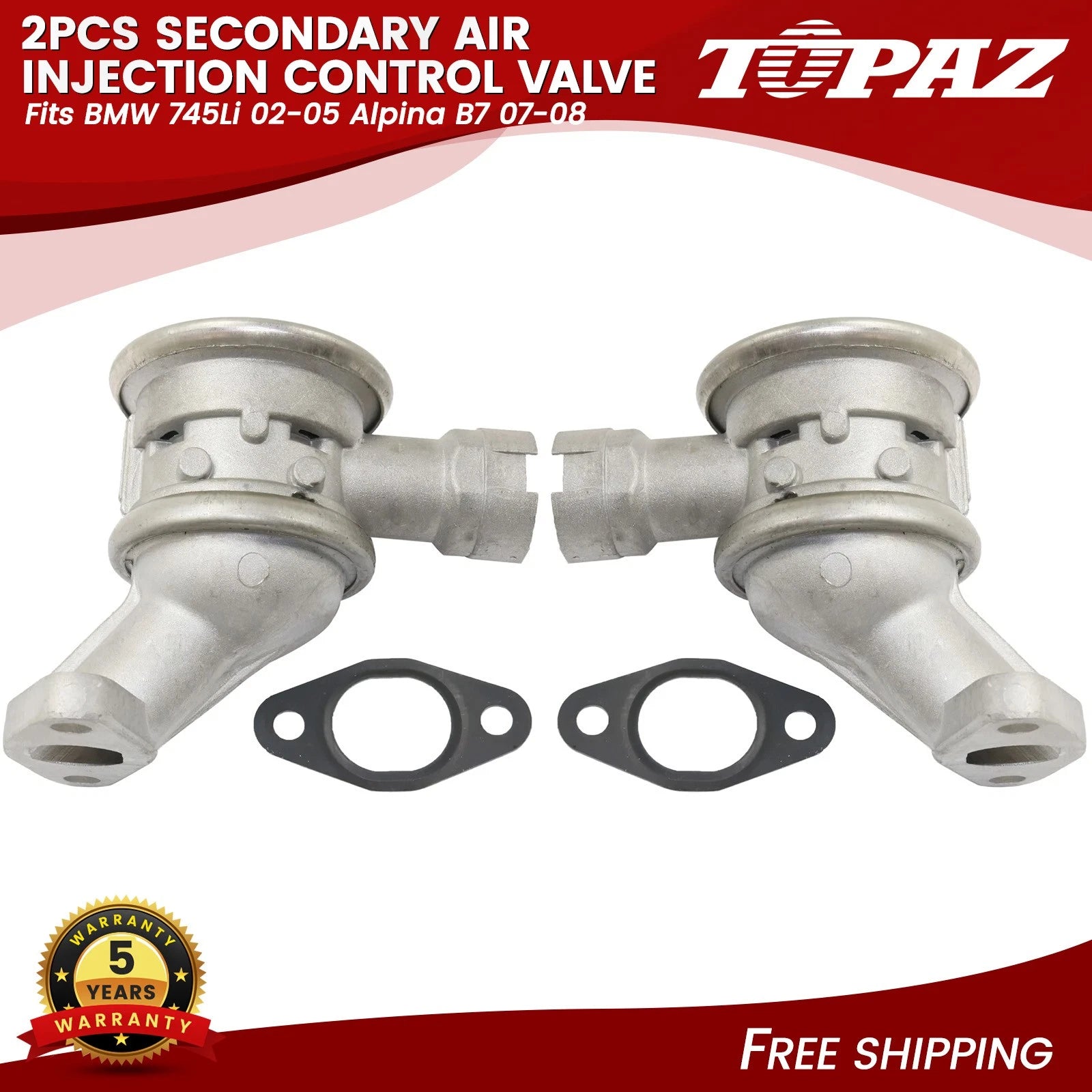 2X Secondary Air Injection Control Valve for BMW 745Li (2002–2005)