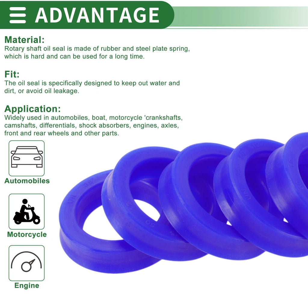 Set of 5 Oil Seal Rotary Shaft Seal 35x50x12mm High Pressure TPU