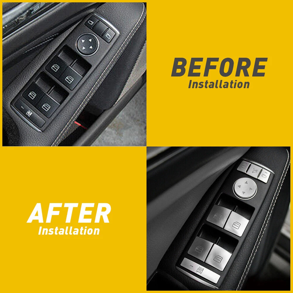 Armrest Window Switch Button Cover Trim for Mercedes Benz E C-Class GLK
