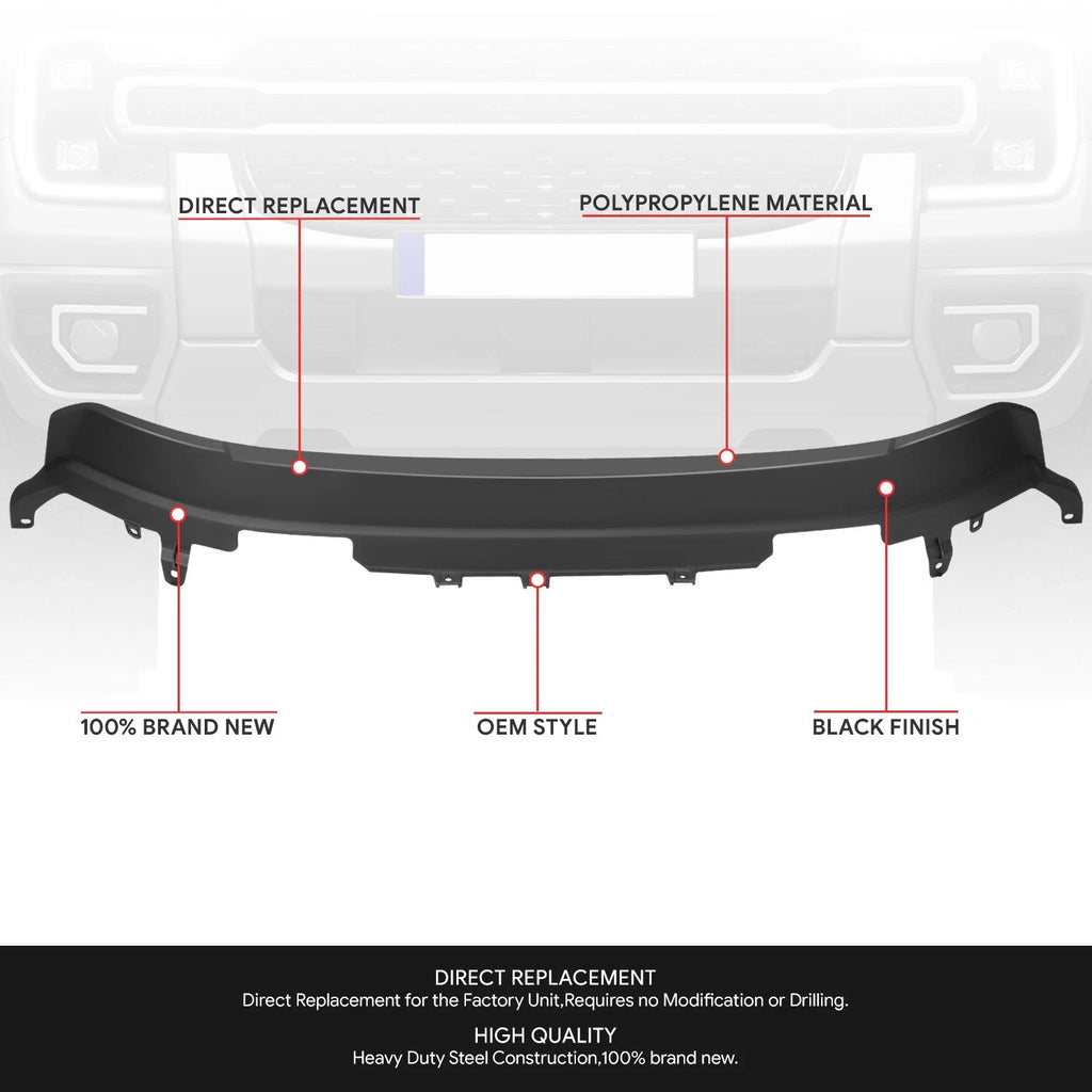 Black Valance Bolt-On Front Bumper Lower Air Deflector for Ford Ranger (2019–2023)