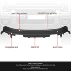 Black Valance Bolt-On Front Bumper Lower Air Deflector for Ford Ranger (2019–2023)
