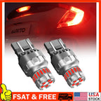 2X 7443 LED Red Brake Stop Tail Parking Light Bulbs for Universal Fit