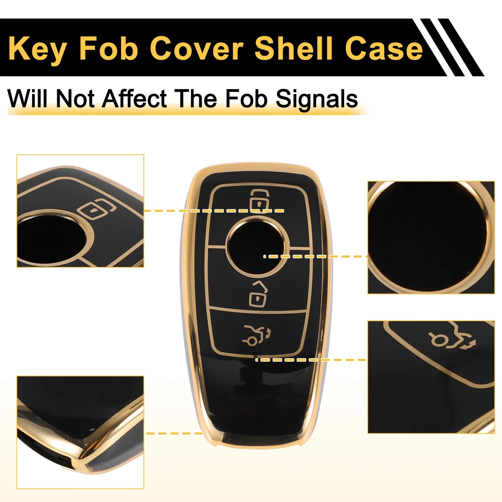 TPU Car Key Case for Mercedes Benz E Class (3 Buttons)