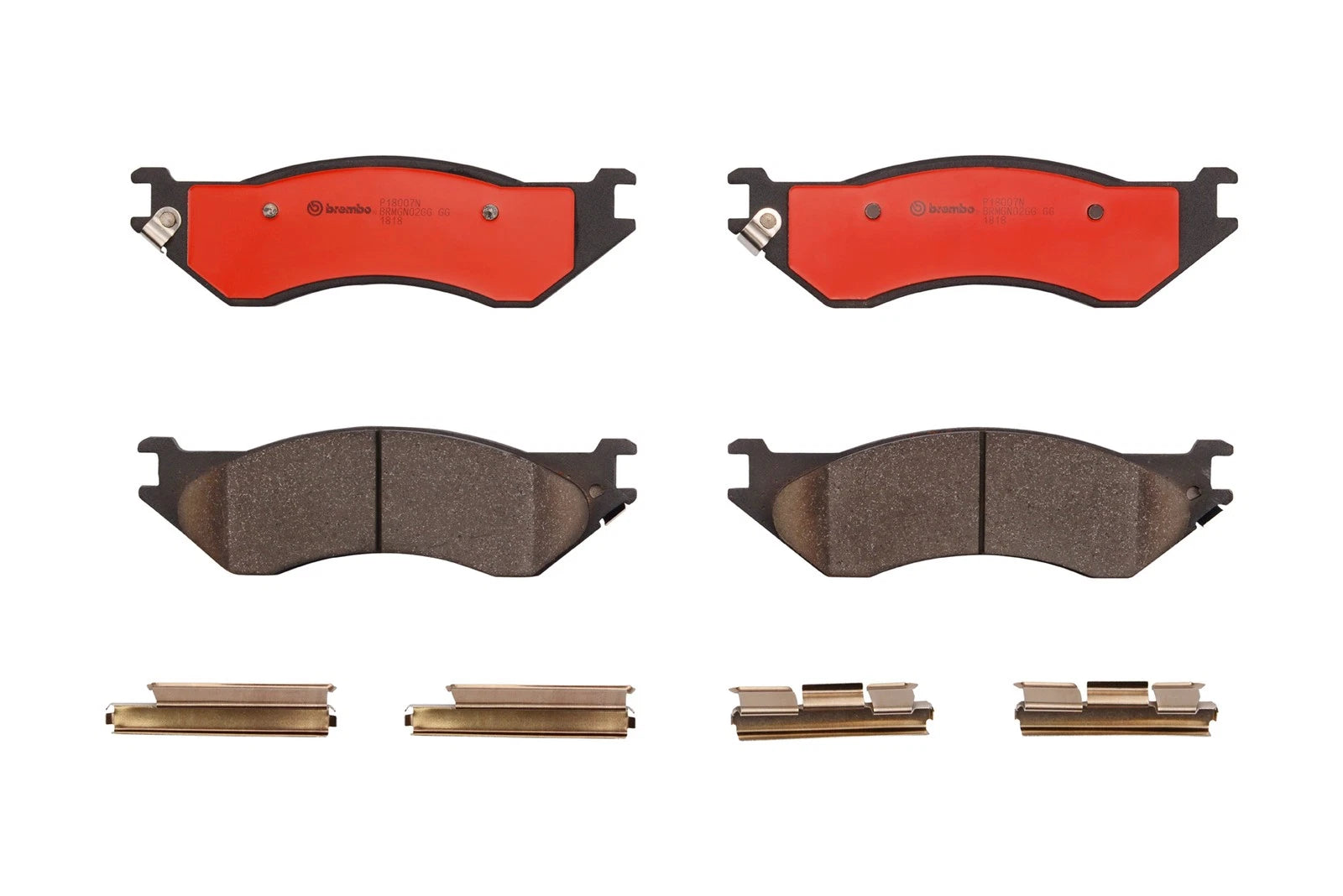 Set of 4 Brembo Ceramic Front Brake Pads with Clips & Shims for Dodge Ram 1500