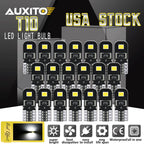 Set of 20 LED T10 W5W 194 168 Interior License Bulbs for Cars