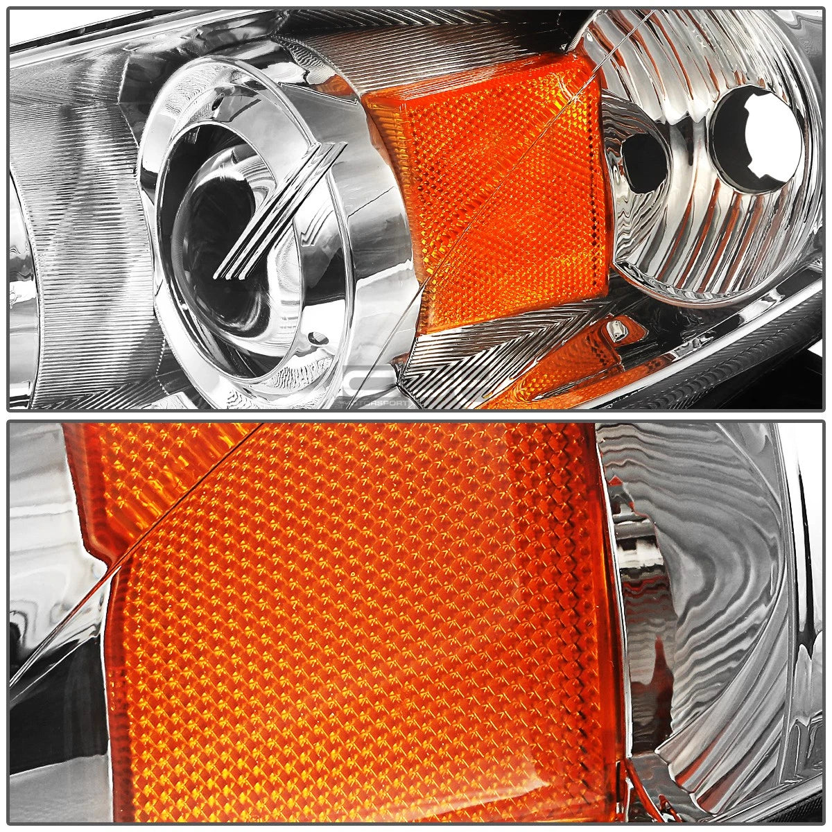 Chrome Housing Amber Side Euro Projector Headlight for Mazda 3 (2004–2009)