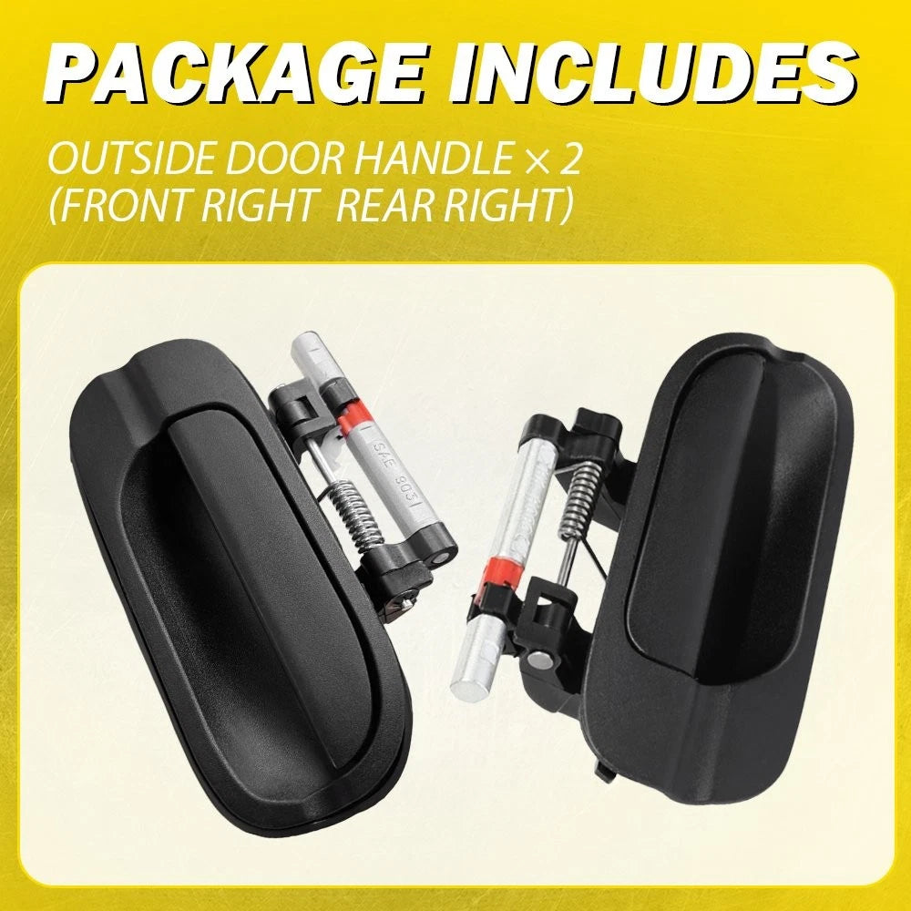 2X Black Exterior Door Handles for Nissan Sentra (2000–2006)