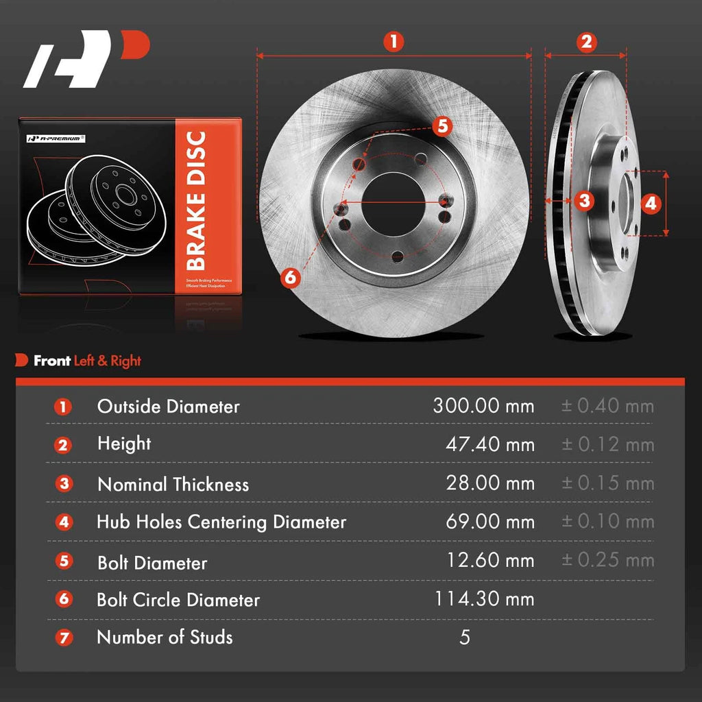 Set of 4 Front & Rear Disc Brake Rotors for Hyundai Sonata (2005–2015)