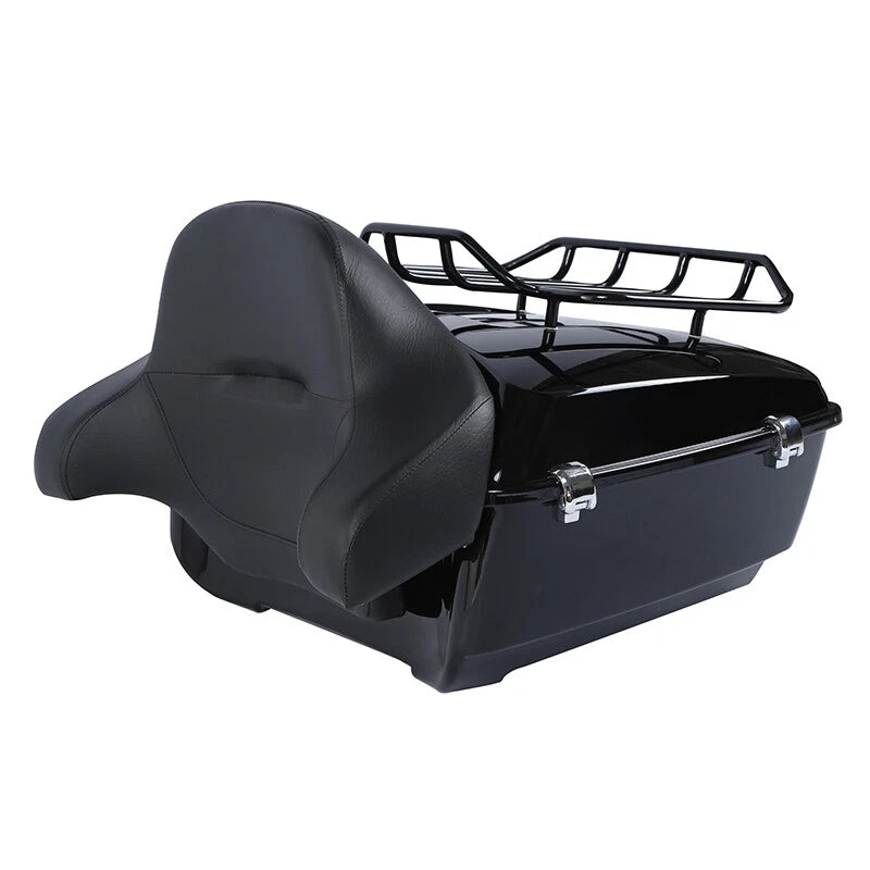 Black King Trunk Backrest Mount Rack for Harley Touring Road Glide (2014–2026)