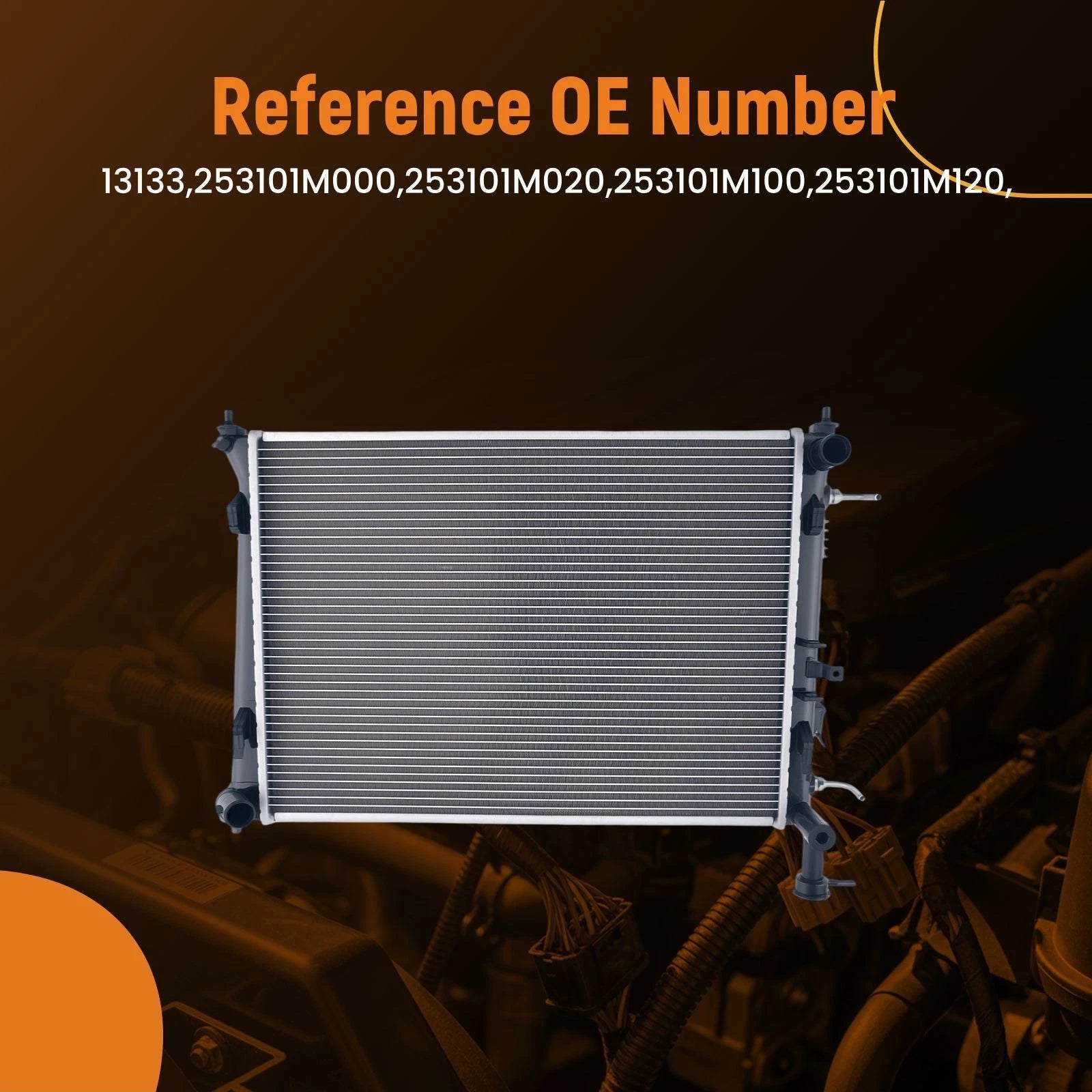 Cooling Radiator for Kia Forte (2010–2013) Aluminum Plastic Tank 253101M000