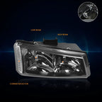 Upper Headlight/Lamp Clear Side Corner for Chevy Silverado/Avalanche (2003–2006)