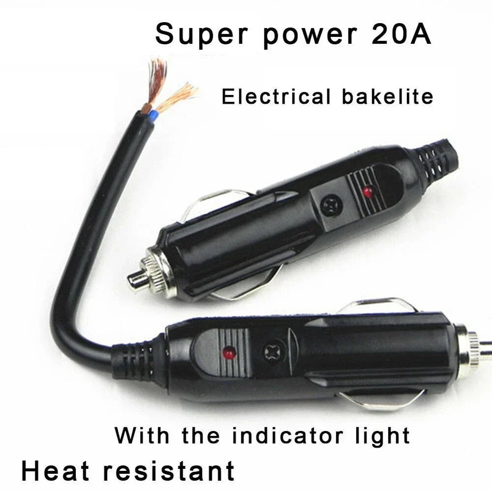 12V Extension Cord Car Cigarette-Lighter Socket Heavy Duty Adapter Outlet