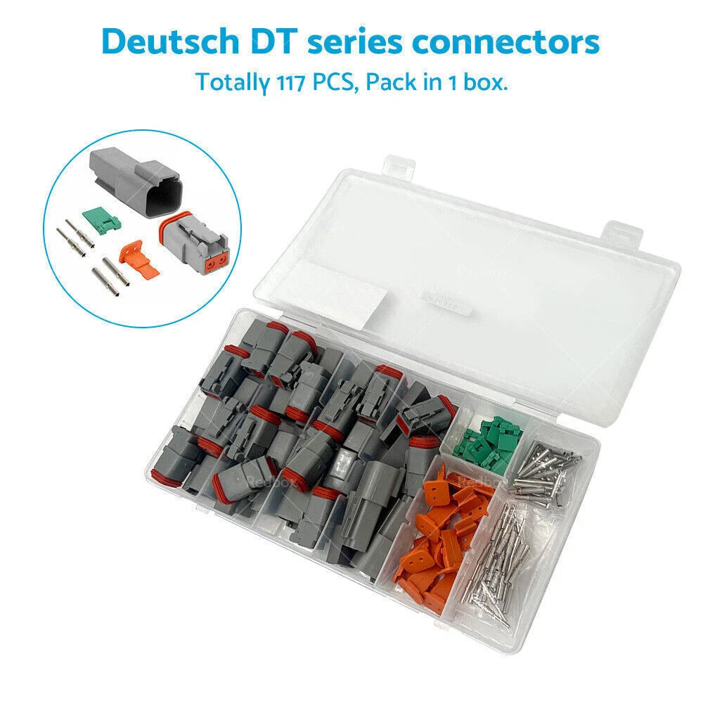 117PCS Deutsch DT 2 Way Connector Kit Waterproof for Auto Marine