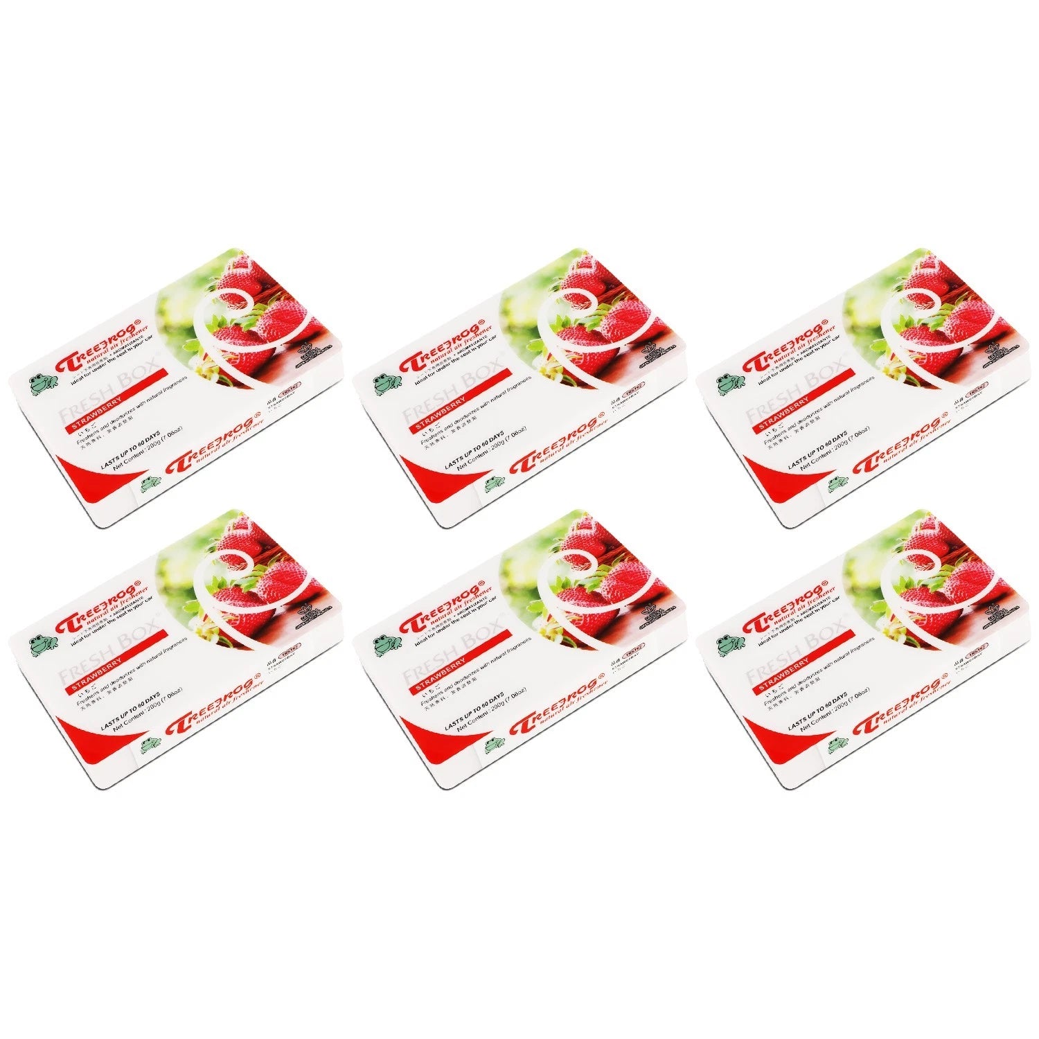 Set of 6 Treefrog 200g Strawberry Long Last Air Fresheners for Anime Fans