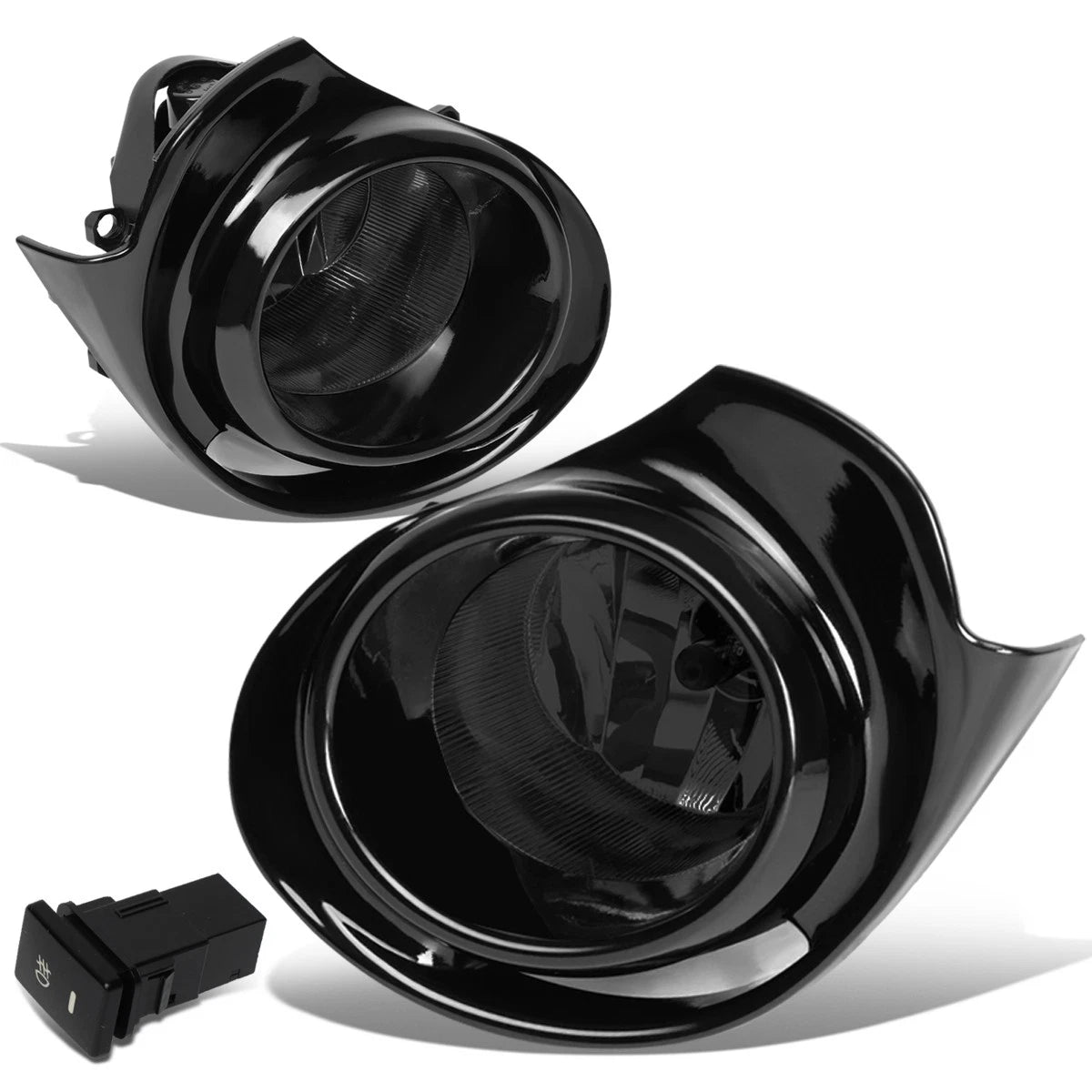 Pair of Fog Lights for Toyota Prius C (2015–2018) - Smoked Lens, Switch, Bezels
