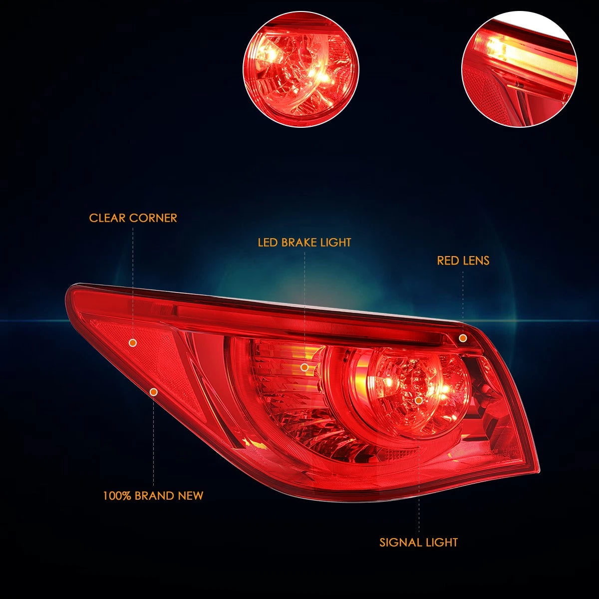 Left Side Outer LED Tail Light Brake Lamp for Infiniti Q50 (2014–2017)