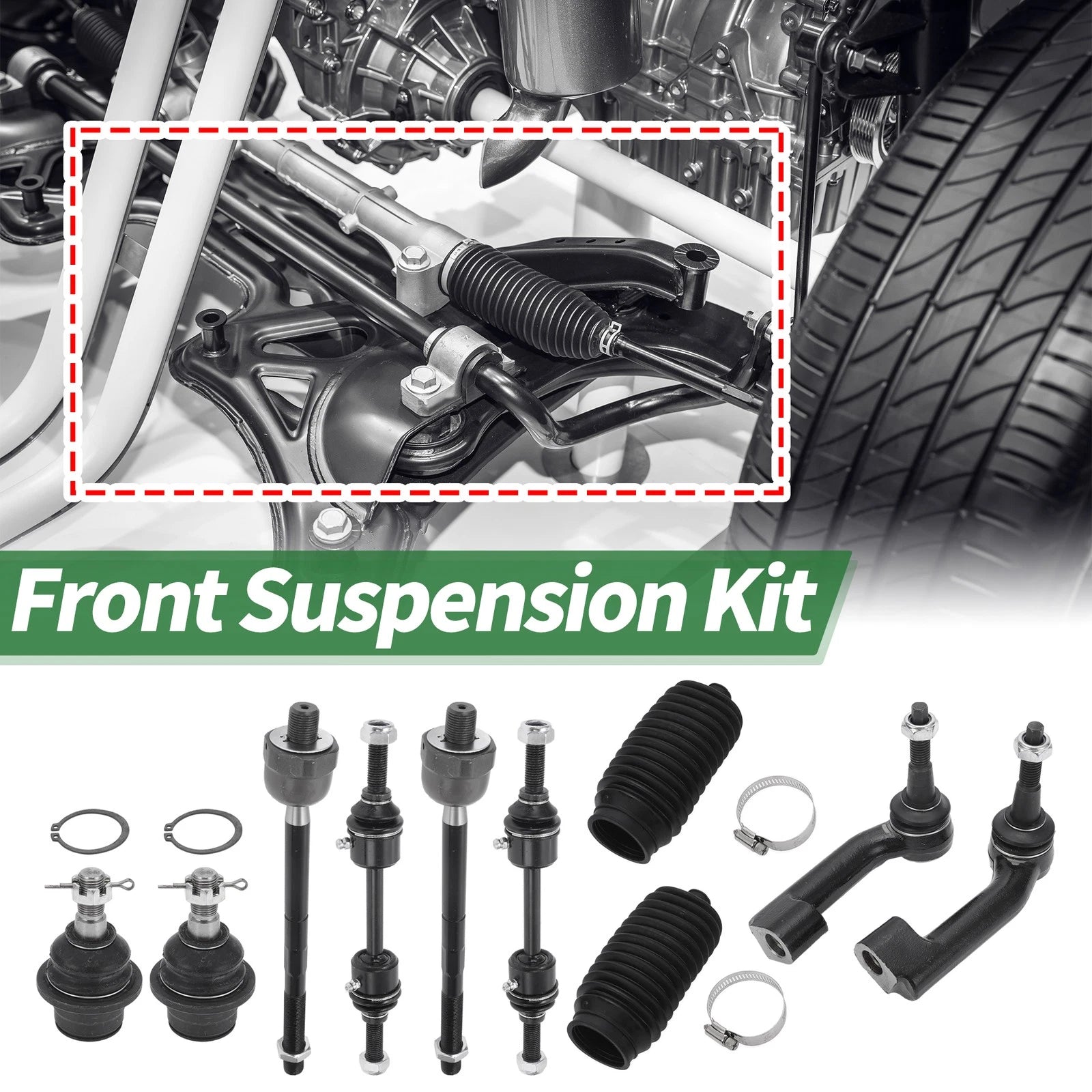 10X Front Suspension Kit Tie Rod Ends Sway Bar Link Ball Joint for Ford F-150 (2004–2023)