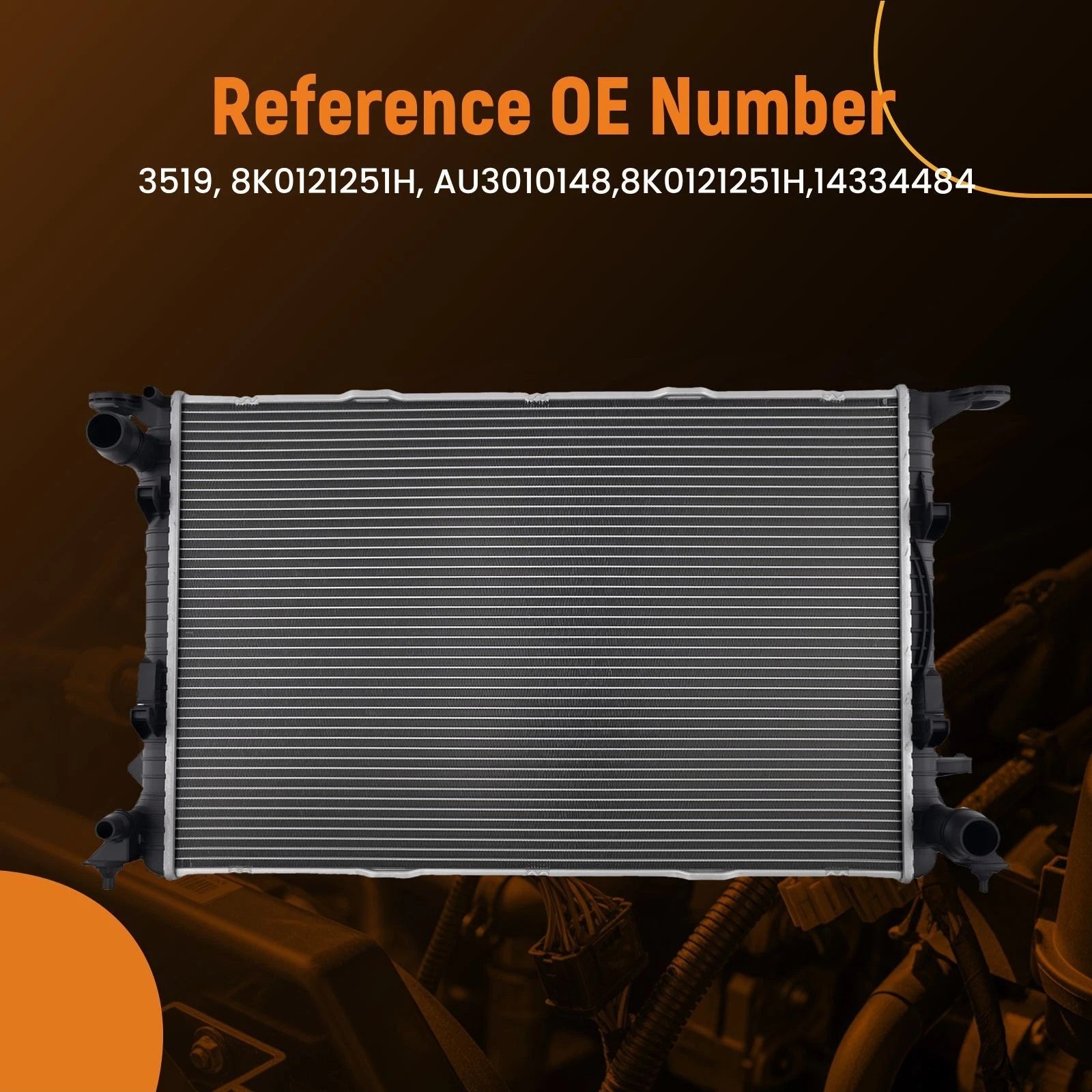 Aluminum Radiator for Audi A4 A5 A6 A7 Quattro (2008–2018) 8K0121251H 3519