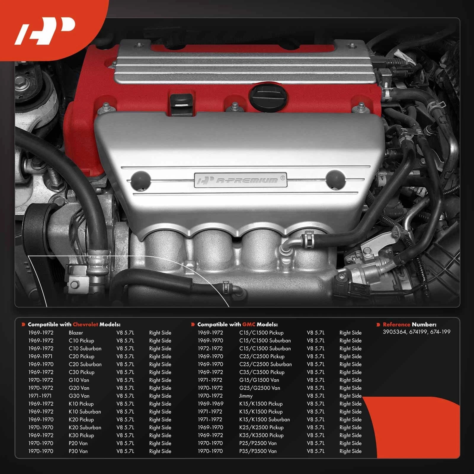 Exhaust Manifold for Chevrolet C10 Suburban K20 Pickup (1969–1972)