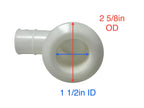 2X 90 Degree Plastic Thru Hull for Boat (1.5in, White)