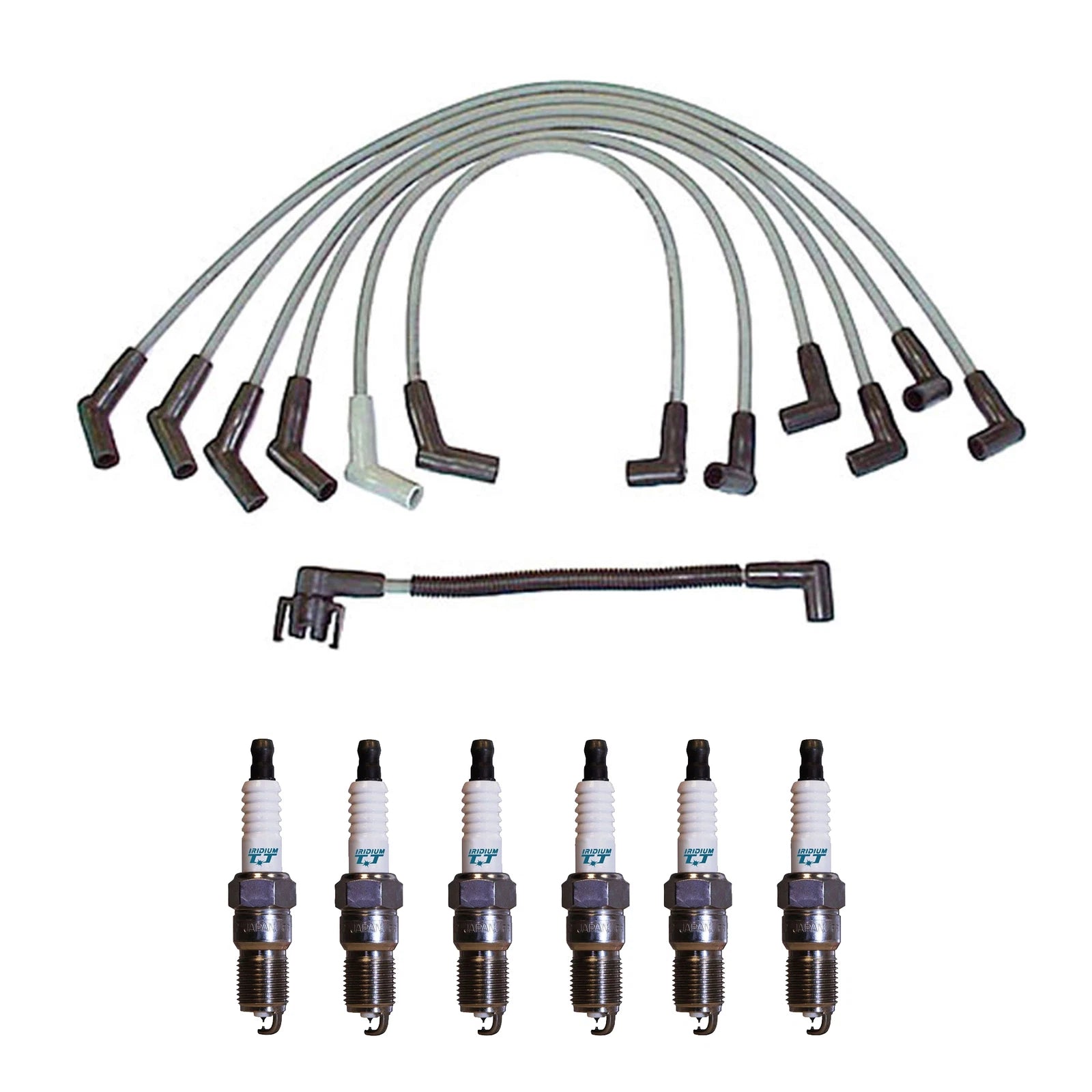 Denso Wire Set & 6 Iridium TT Spark Plugs for Mazda B3000 (1994–2006)