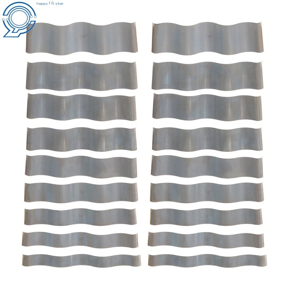 Set of 9 Wavy Parallel Gages 1/8" .0002" Hardened Steel 1/2 to 1-1/2
