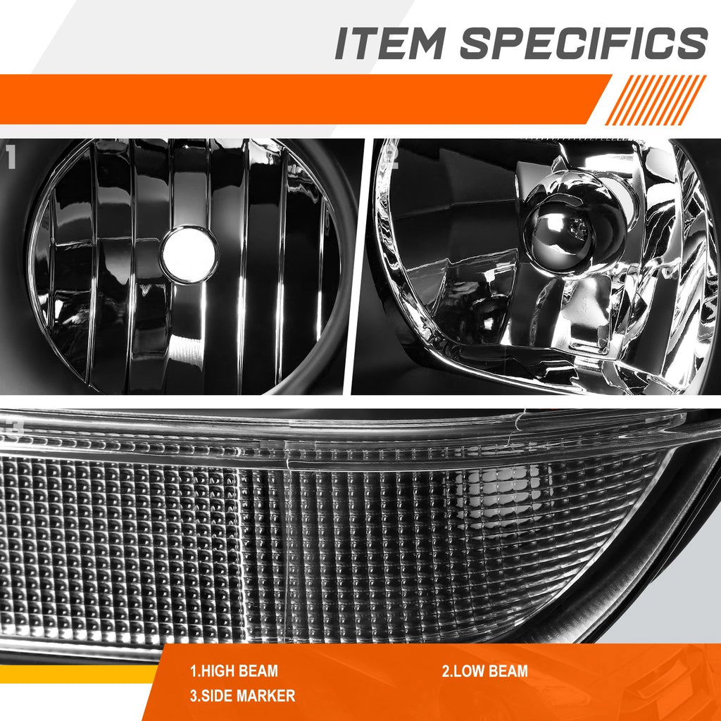 Headlight and Amber Side Corner Lamp for Jeep Grand Cherokee WJ (1999–2004)