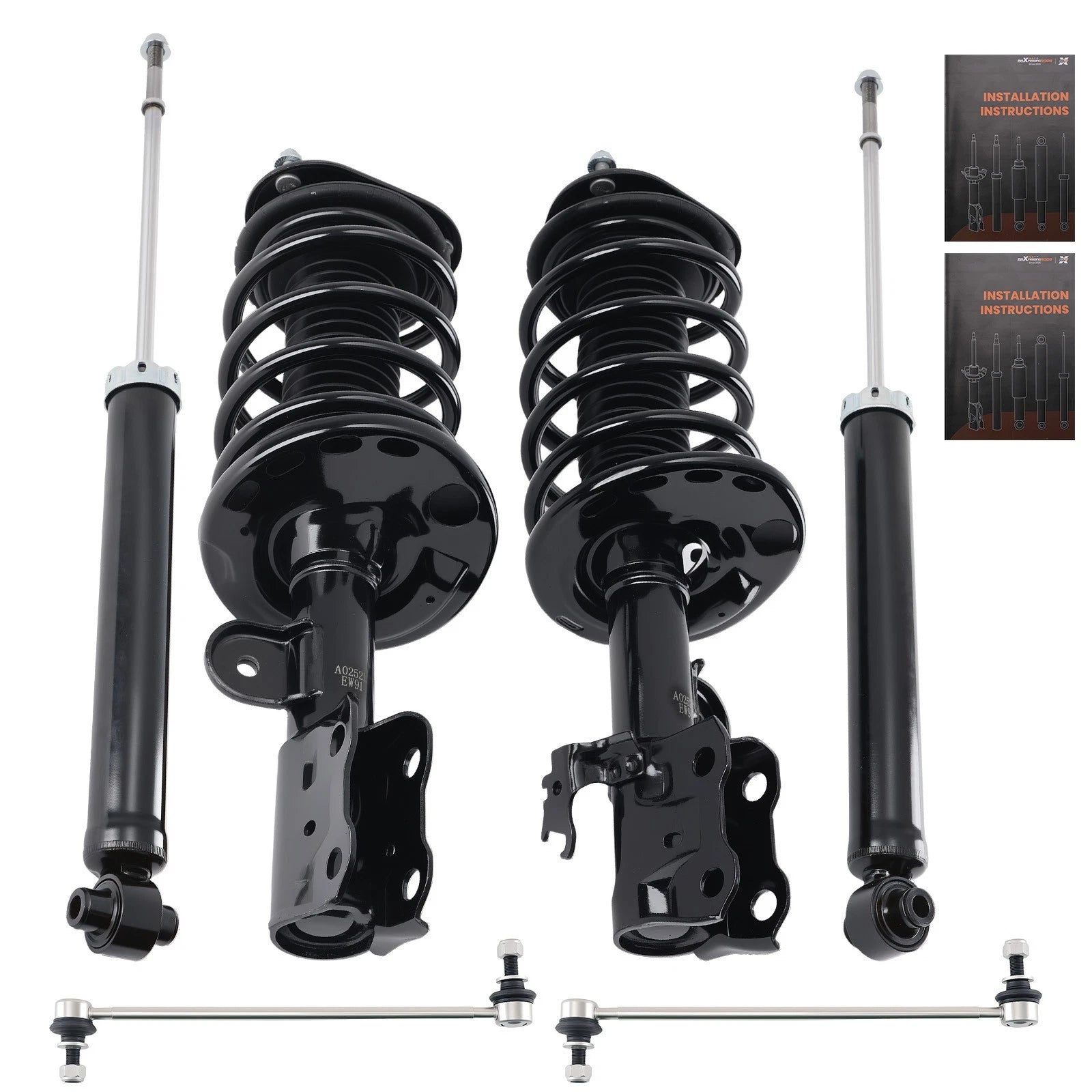 Front Struts Rear Shock Sway Bar Links Assembly Kit for Toyota Prius (2010–2015)