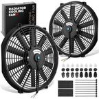 2X 16" Electric Radiator Cooling Fan Assembly Kit for Universal Fit