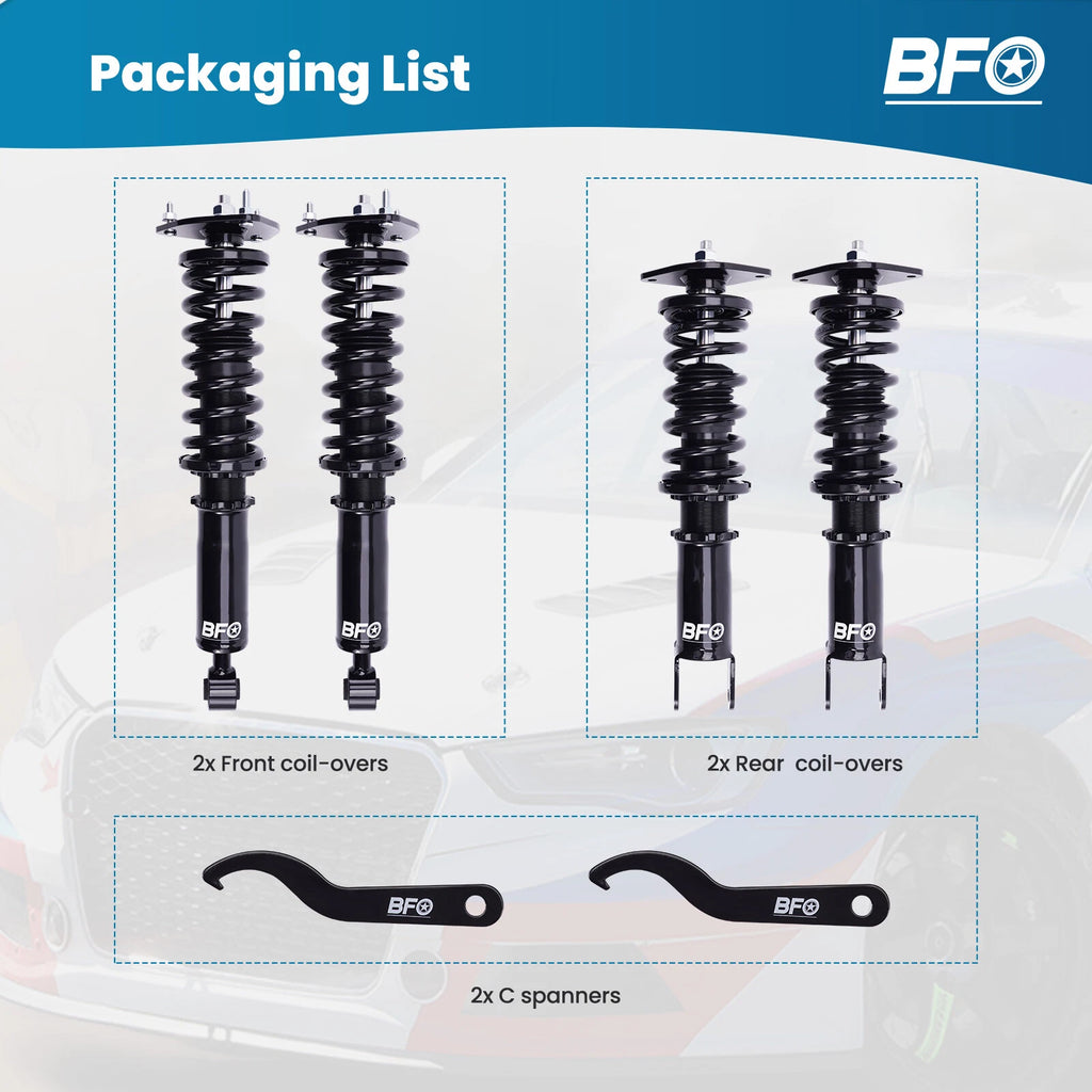 Adjustable Coilover Suspension Shock Kit for Nissan 370Z (2009–2018), G37 (2008–2013)