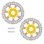 Set of 2 Front Brake Rotor Discs for Harley Dyna (2006–2017) 11.8 Inch Yellow