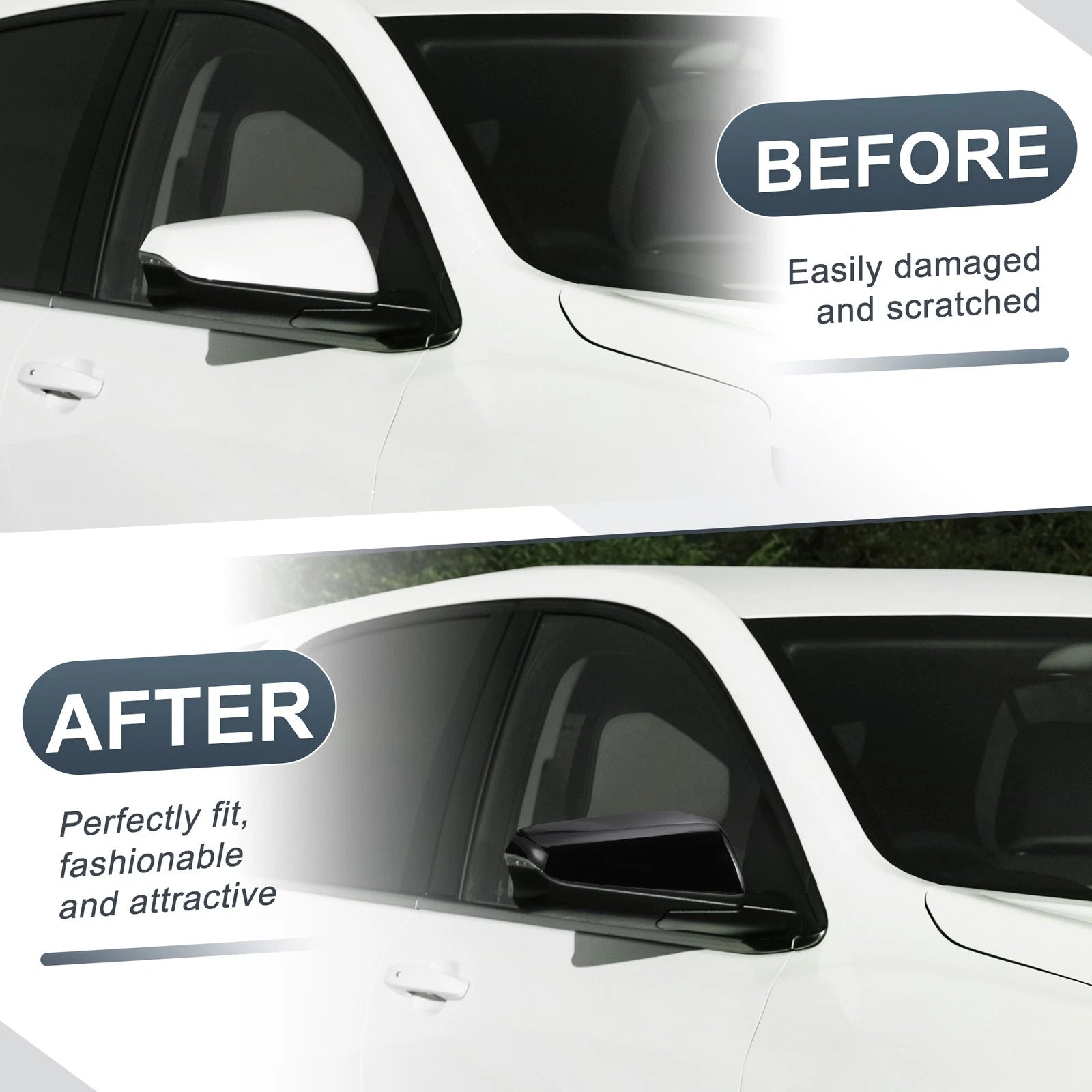 Right Side Mirror Cover Cap Gloss Black for Chevy Equinox GMC Terrain (2010–2017)