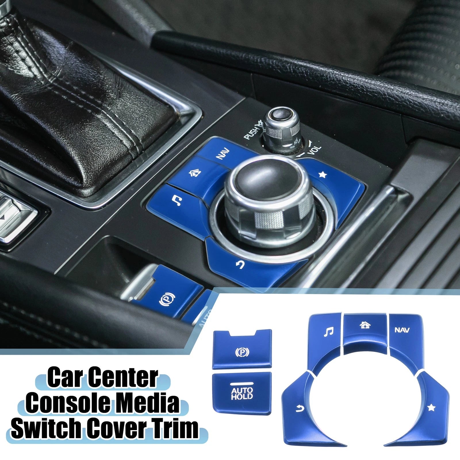 7pcs Center Console Media Panel Handbrake Cover Trim for Mazda CX-5 (2012–2017)