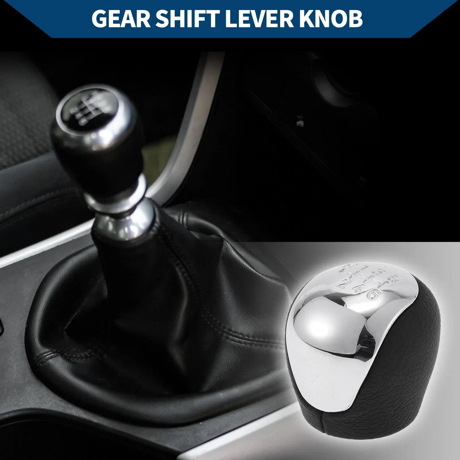 6 Speed Manual Gear Shifter Knob for Hyundai Elantra (2008-2009) Faux Leather
